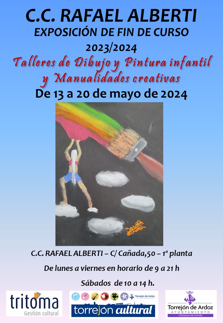 Exposición talleres fin de curso de dibujo, pintura infantil y manualidades