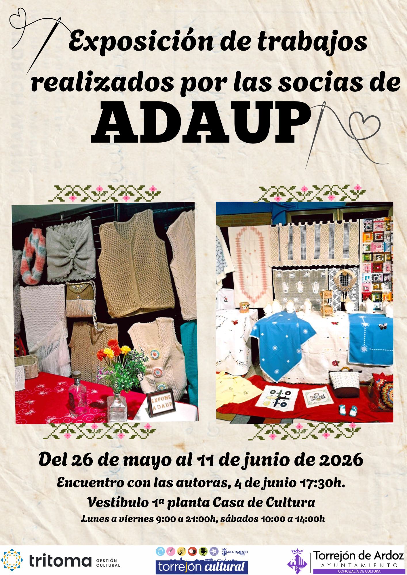 Exposición de trabajos realizados por la socias de ADAUP