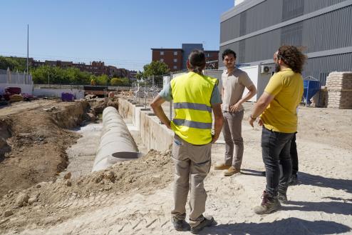 El alcalde, Alejandro Navarro, supervisando el estado de las obras del nuevo paso subterráneo bajo las vías del tren entre la avenida Constitución y Cañada-Mancha Amarilla