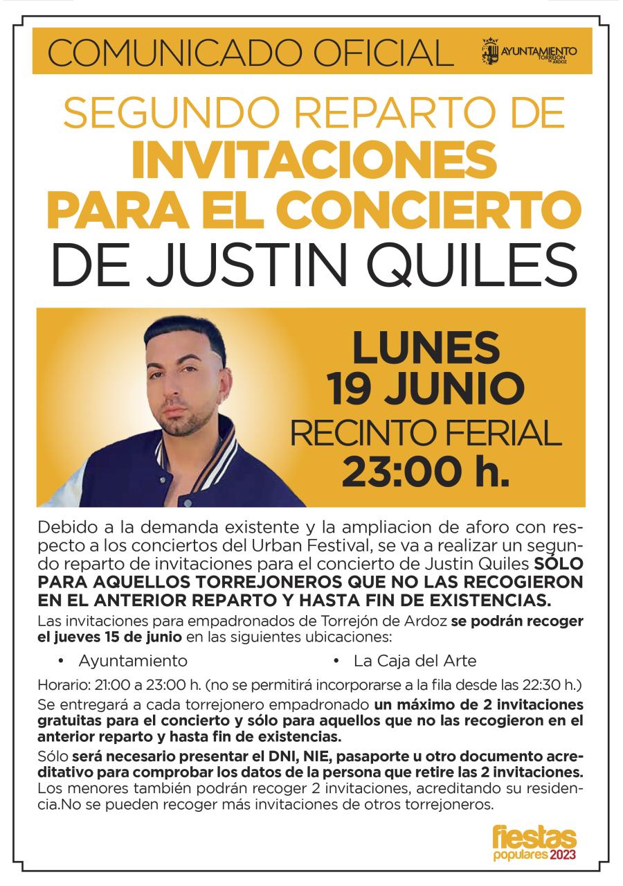 Reparto de invitaciones para el concierto de Justin Quiles