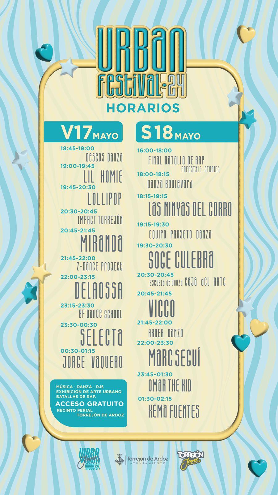 Urban Festival 2024 horarios