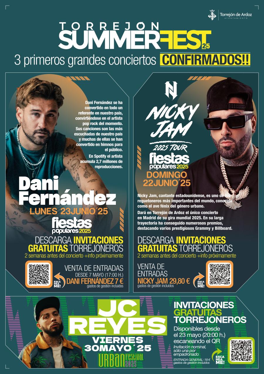 3 conciertos Torrejón Summer Fest
