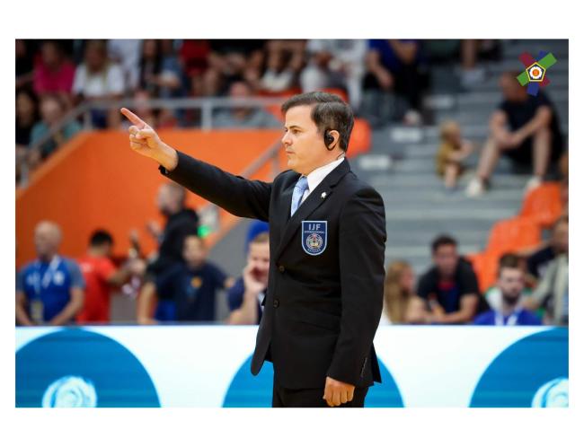 Óscar Domínguez durante el pasado Campeonato de Europa de judo de categoría cadete