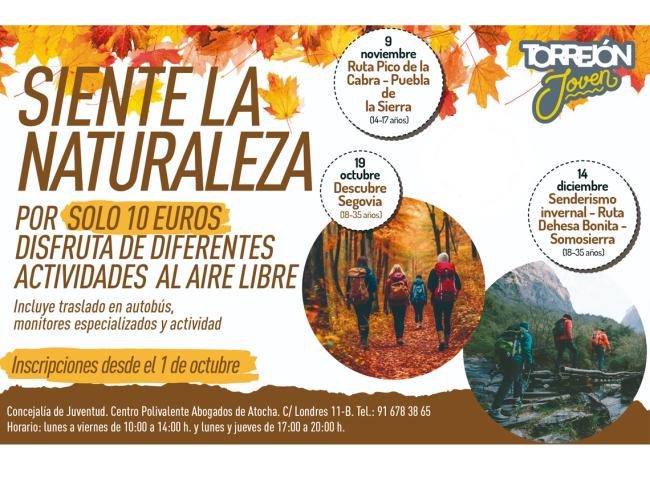 Aún quedan plazas para las atractivas propuestas con las que llega esta nueva temporada del programa “Aula de Ocio y Naturaleza” de la Concejalía de Juventud