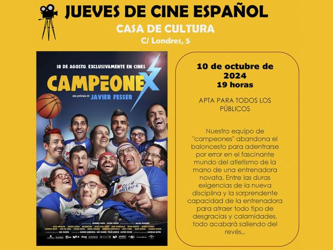 Mañana jueves, 10 de octubre, nueva sesión del ciclo “Jueves de Cine Español” con la proyección de película “Campeonex”, de Javier Fesser