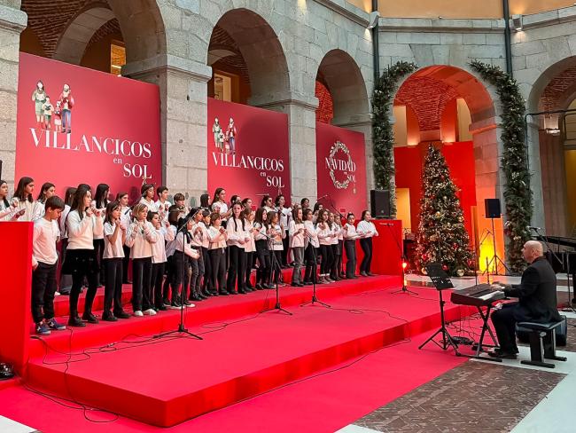 El colegio Joaquín Blume en un momento de su actuación del 9 de diciembre, en el ciclo de villancicos, de la Real Casa de Correos de Madrid