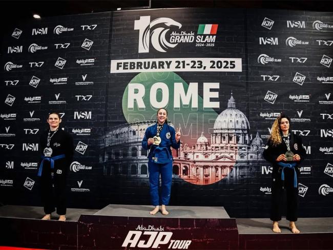 Ana Cristina Gervás, campeona del Grand Slam de Roma de jiu-jitsu brasileño en cinturón azul