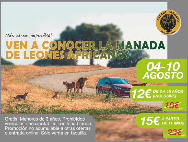 Esta semana finalizan los Días Especiales de Torrejón de Ardoz con descuentos en Safari Madrid desde hoy, lunes, hasta el domingo, 10 de agosto