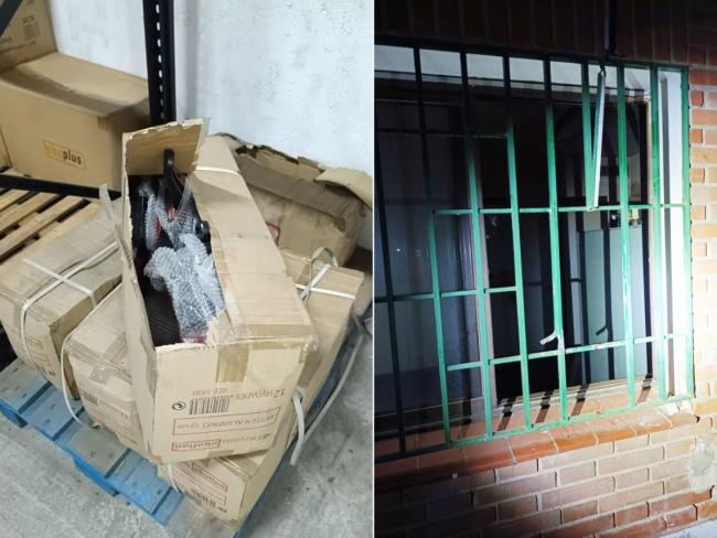 Lugar por el que accedieron a una nave industrial con intención de robar