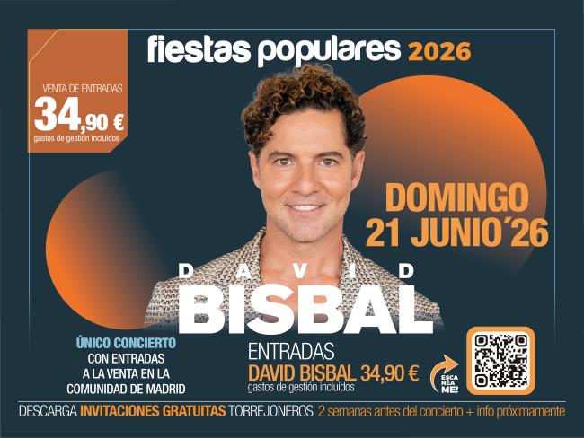 David Bisbal, gran concierto confirmado de las Fiestas Populares, para el domingo 21 de junio