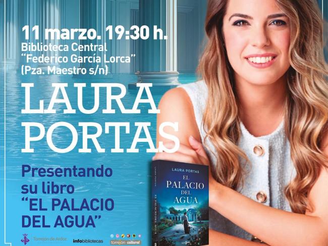 Mañana, miércoles, 11 de marzo, a las 19:30 horas, encuentro literario con Laura Portas, que presenta su nueva novela “El Palacio del agua”