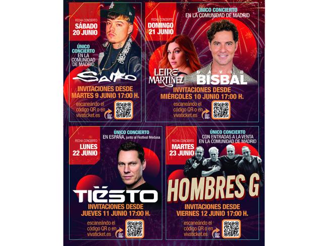 Invitaciones conciertos Fiestas Populares Torrejón de Ardoz 2026